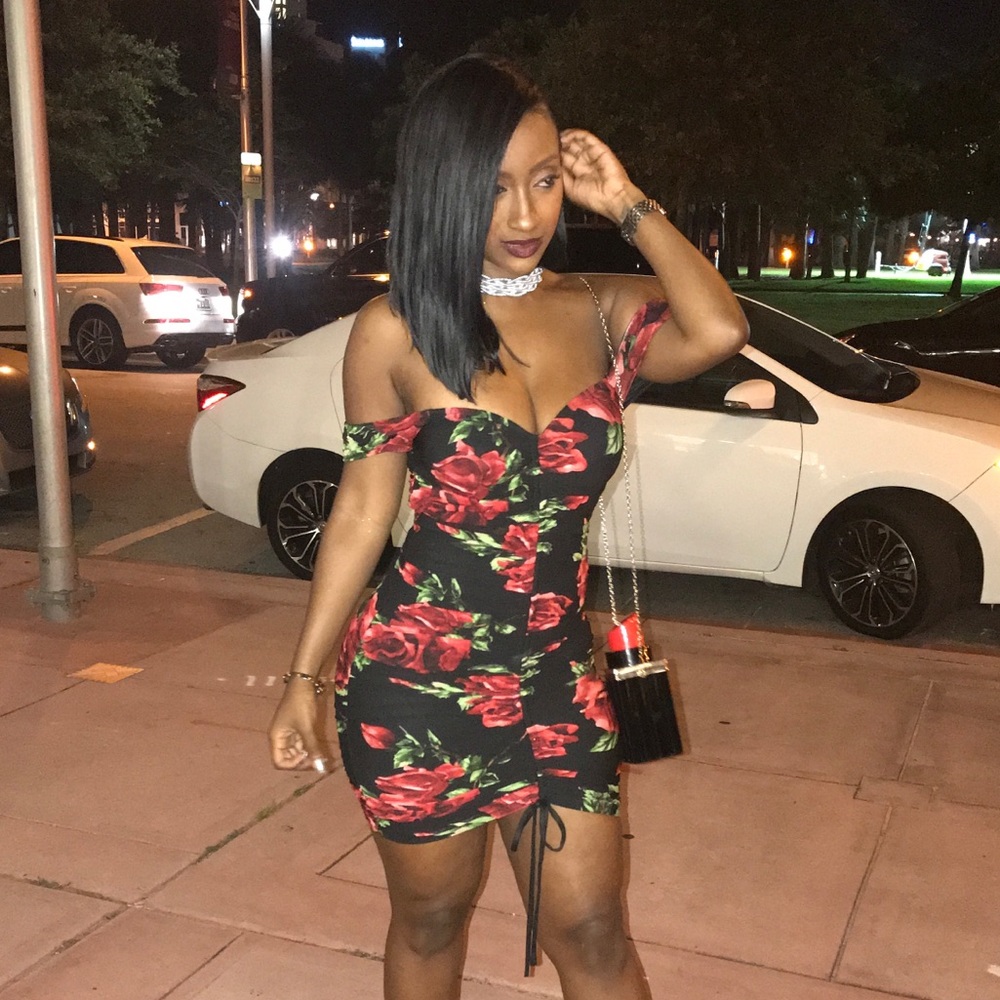 Rose Off the shoulder dress